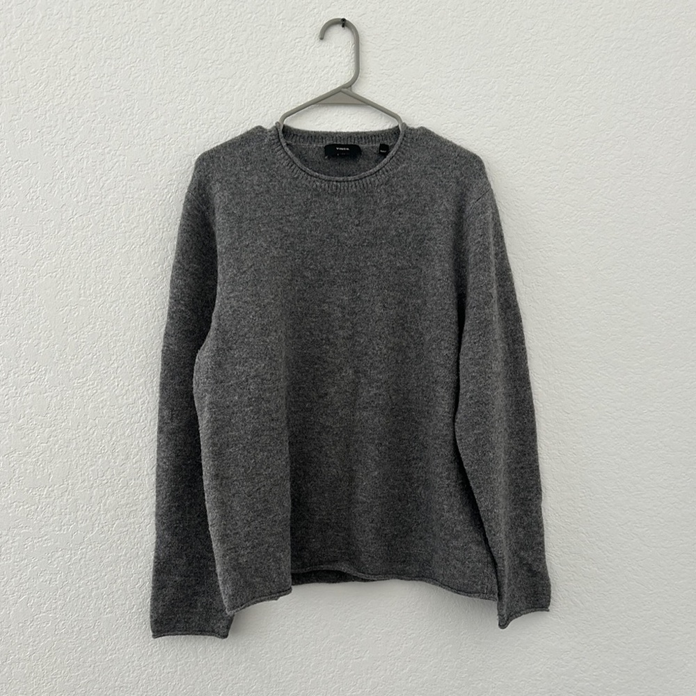 Vince Gray Crewneck Sweater Minimalist Design